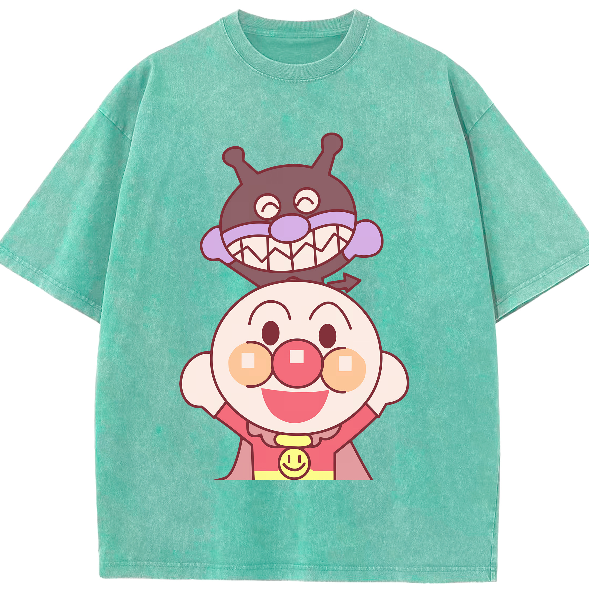 （画像用） アンパンマン Anpanman 綿100% ヴィンテージ風 半袖Tシャツ（フロントプリント）